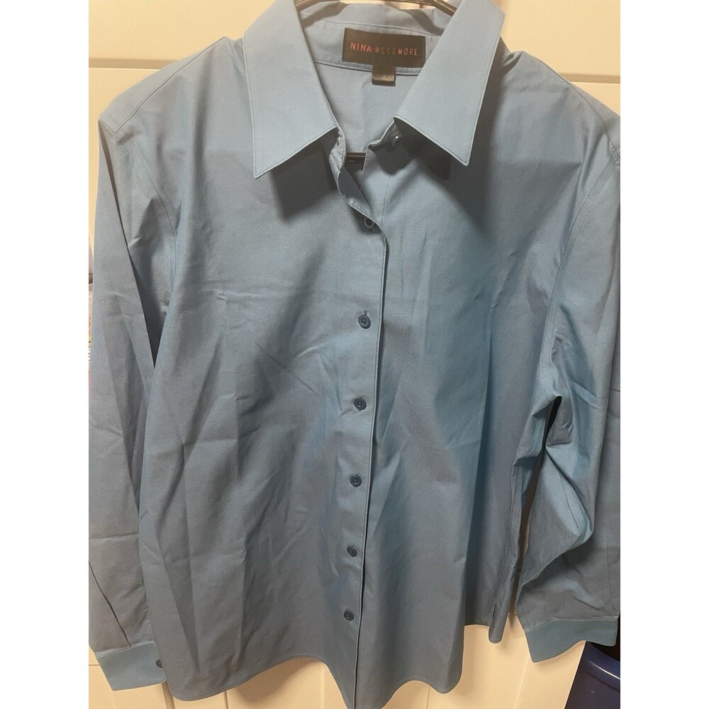Nina Mclemore Women’s Blue Long Sleeve Shirt Size 12